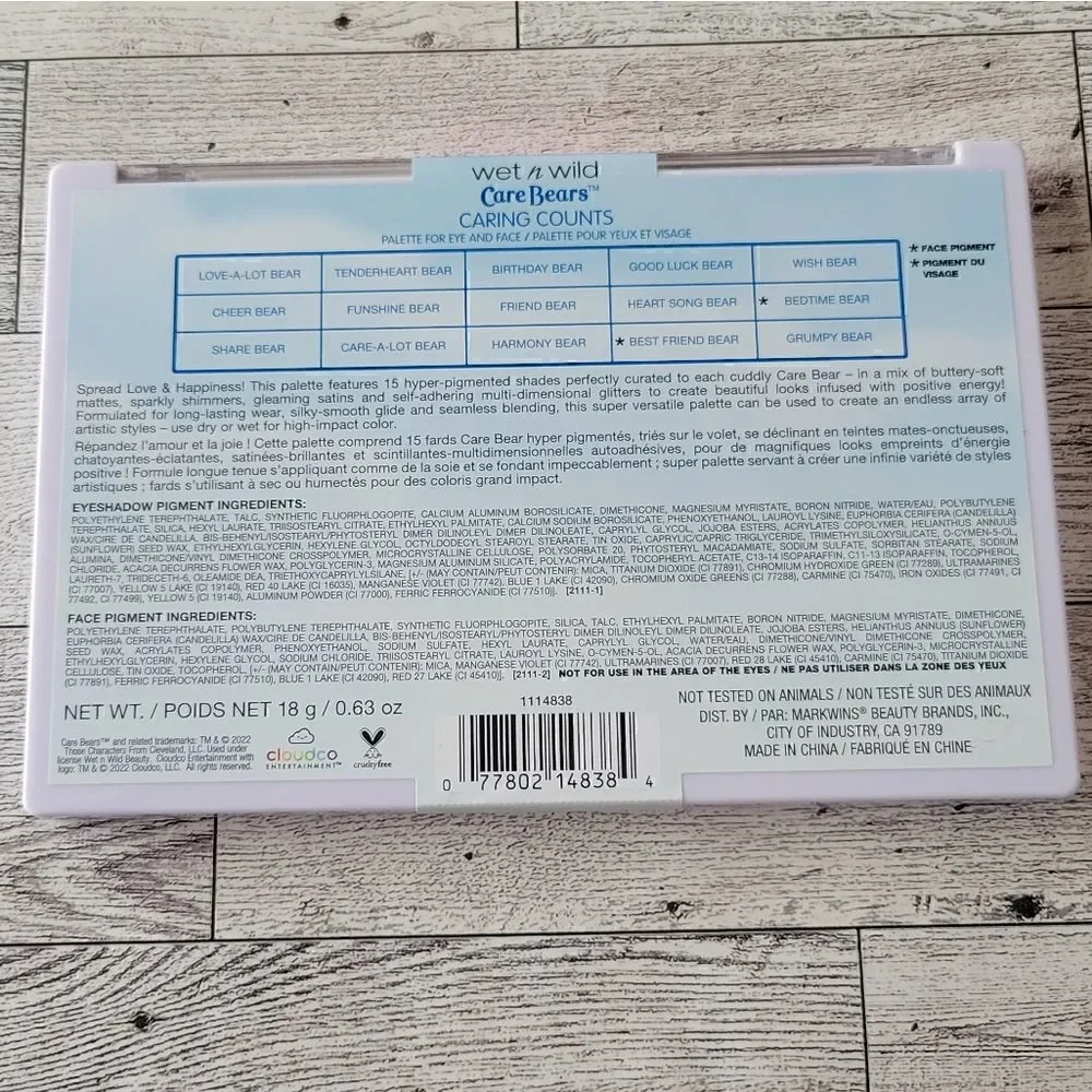 CARE BEARS. Wet N Wild Care Bears Eyeshadow Palette